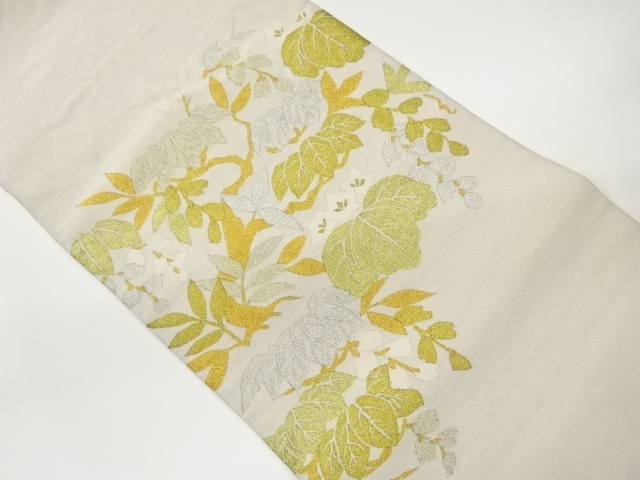 JAPANESE KIMONO / PAULOWNIA PATTERN SPELLED BRANCHES / FLOWERS / WOVEN